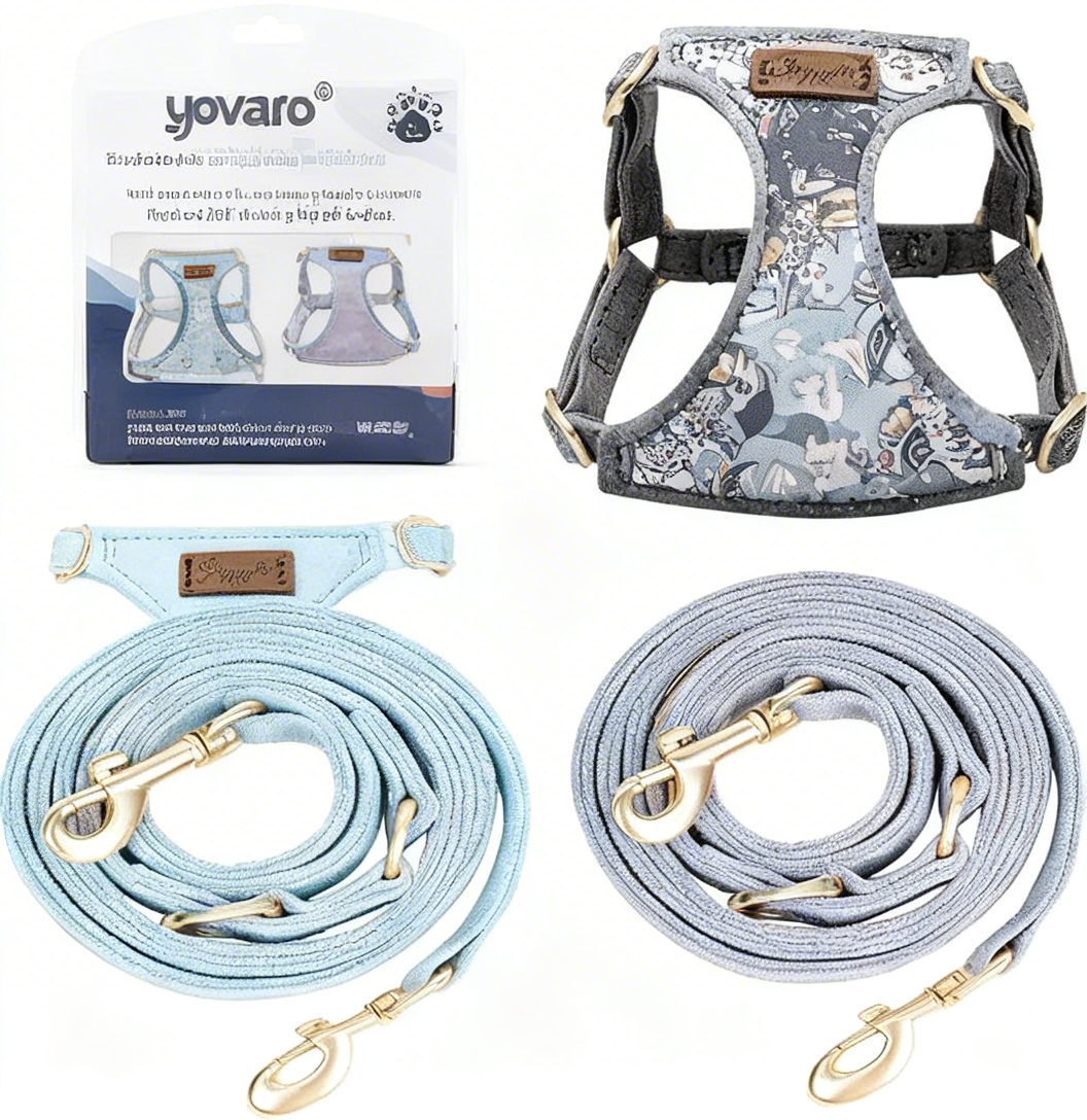 yovaro® Adventure-Ready Dog Harness & Leash Set - Wiggle-Proof, No-Choke Comfort for Small/Medium/Large Pups | Reflective Night Safety for Epic Walks, Squirrel Chases & Outdoor Fun!