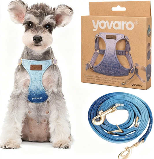 yovaro® Paw-some Adventure Dog Harness & Leash Set - No-Pull Wiggle-Proof Comfort for Curious Pups | Reflective Safety for Day & Night Explorations
