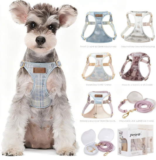 yovaro® Wag & Wander Dog Harness & Leash Set – Your Fur BFF’s Ticket to Tug-Free, Cozy Adventures (From Park Zoomies to Sunset Strolls!)