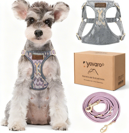 yovaro® Furry Adventurer’s Tug-Free Harness & Leash Combo – Safe Sniffing, Stylish Roaming, Endless Tail Wags!